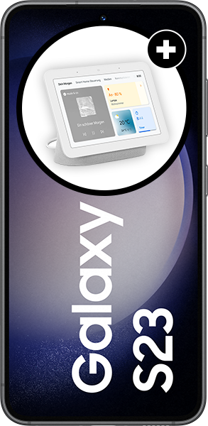 Samsung Galaxy S23 128GB Phantom Black + Google Nest Hub (2. Generation) Kreide
