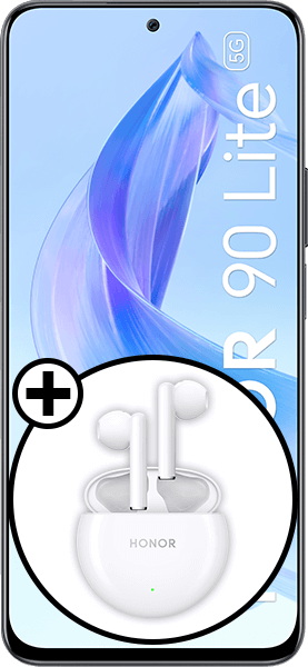 HONOR 90 Lite Midnight Black + HONOR Earbuds X5 Ceramic White