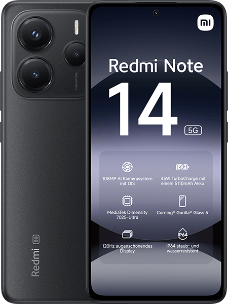 Xiaomi Redmi Note 14 5G Midnight Black + Xiaomi Redmi Buds 6 Active Black